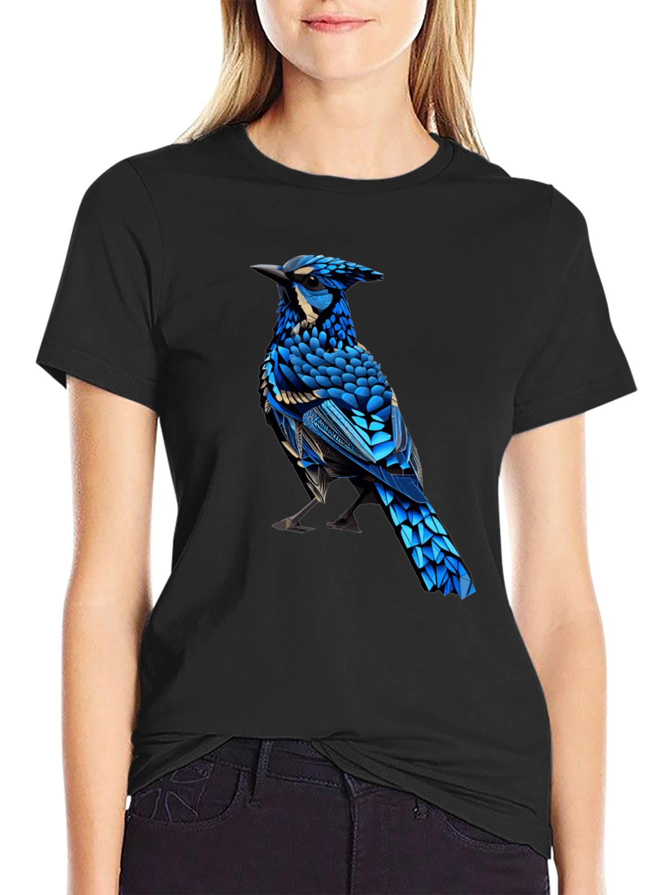 Blue Jay Graphic Print Crew Neck T-Shirt