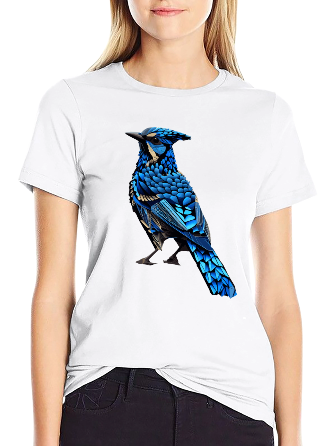 Blue Jay Graphic Print Crew Neck T-Shirt