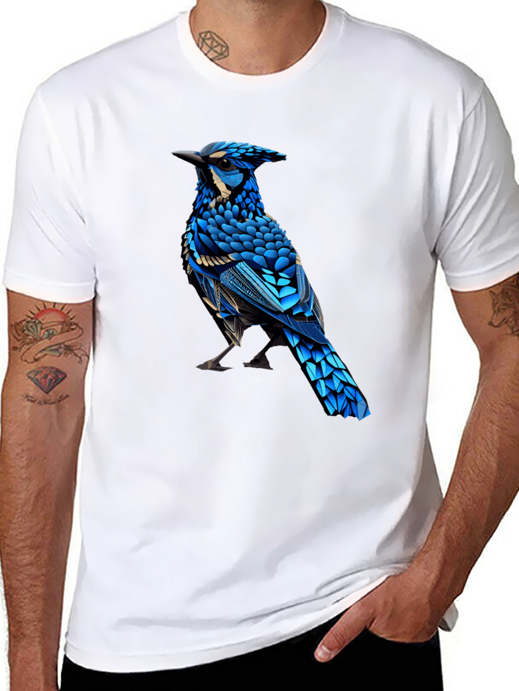 Blue Jay Graphic Print Crew Neck T-Shirt