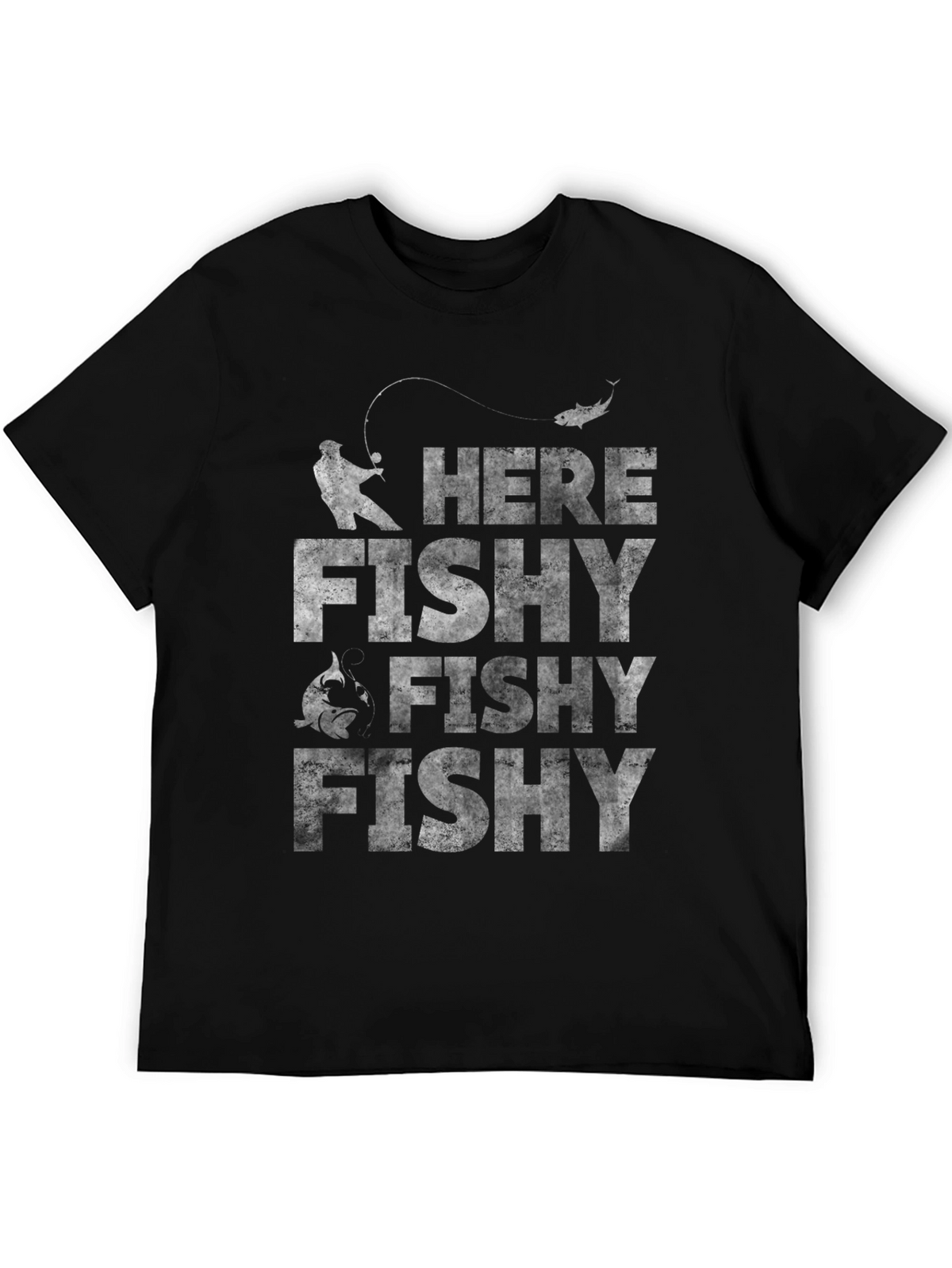 Here Fishy Fishy Graphic Tee - Fishing Lover