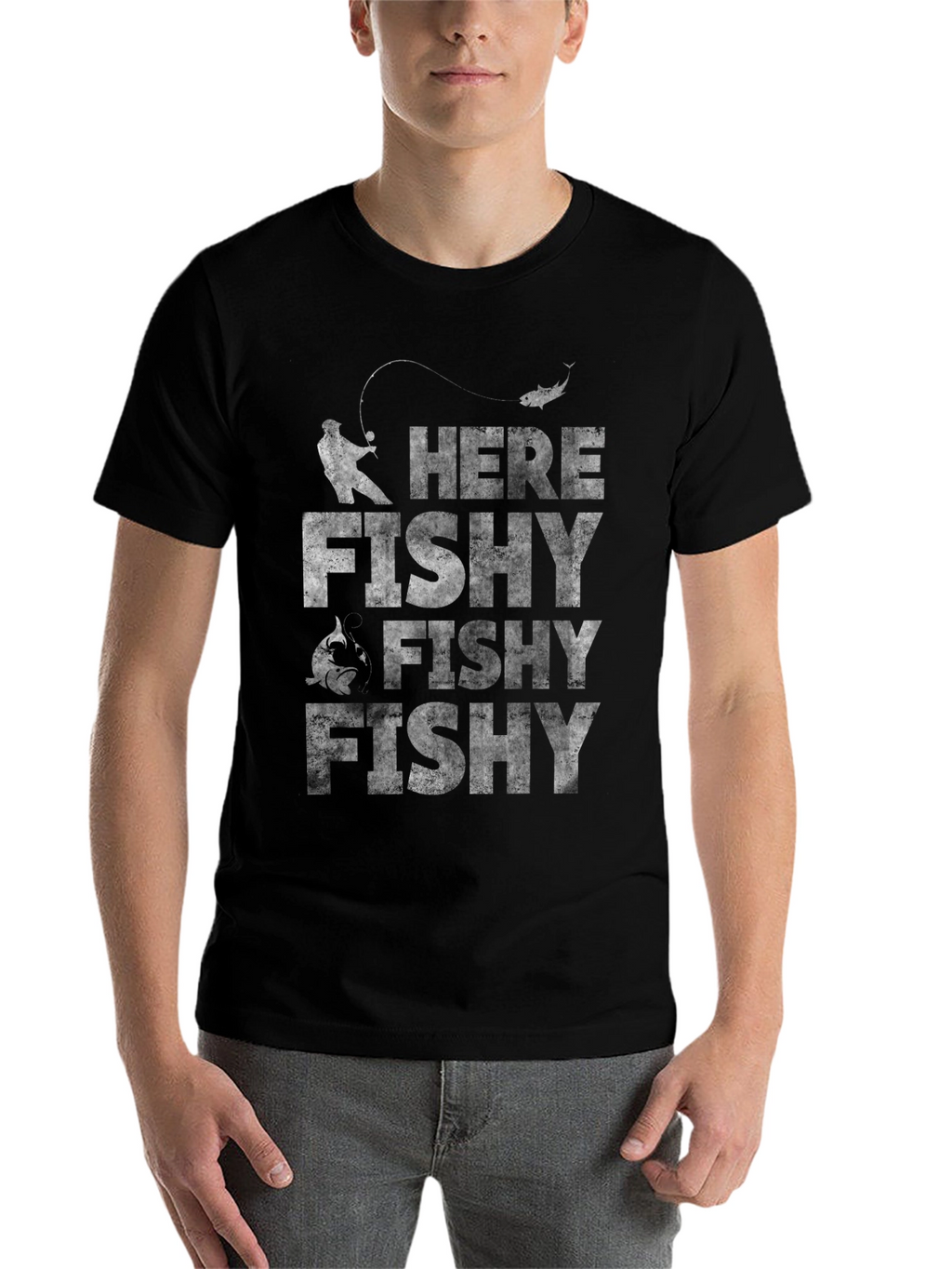 Here Fishy Fishy Graphic Tee - Fishing Lover