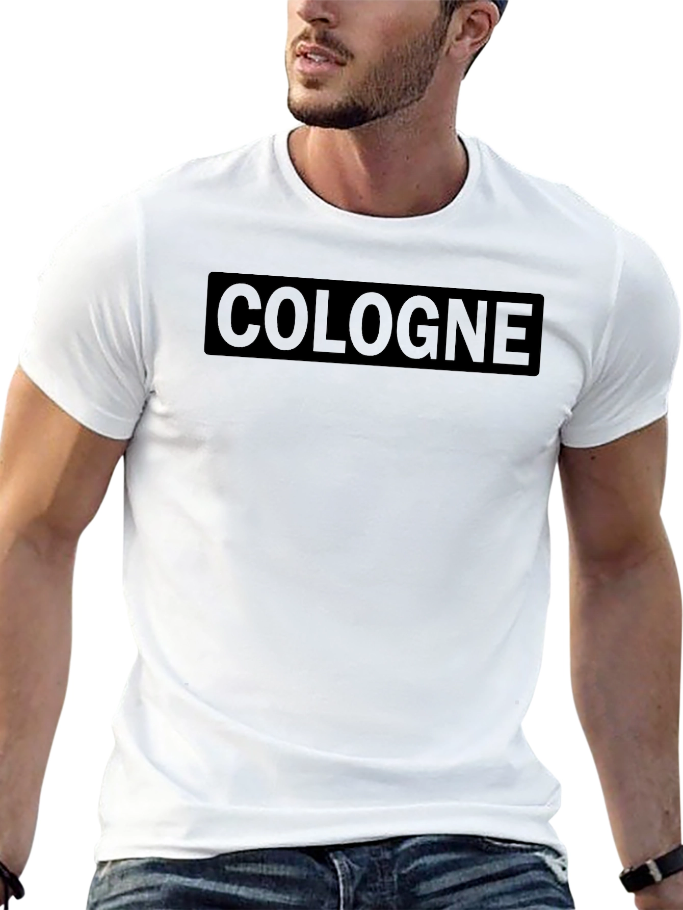 Cologne Graphic Tee - Minimalist Black T-Shirt