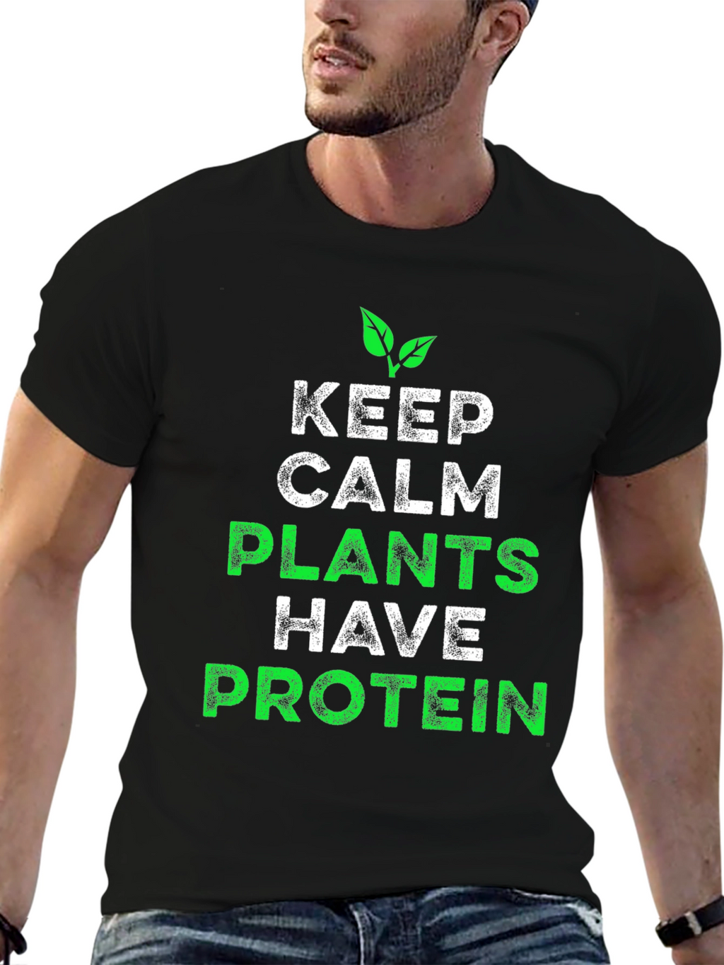 Vegan Protein T-Shirt - Keep Calm Plants Have Protein!