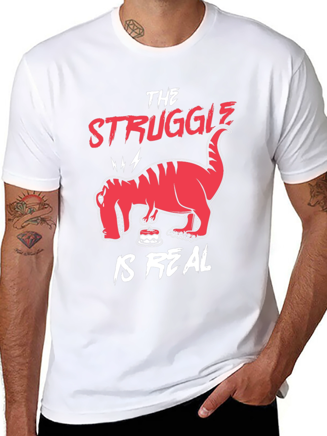 The Struggle is Real Funny Dinosaur T-Shirt