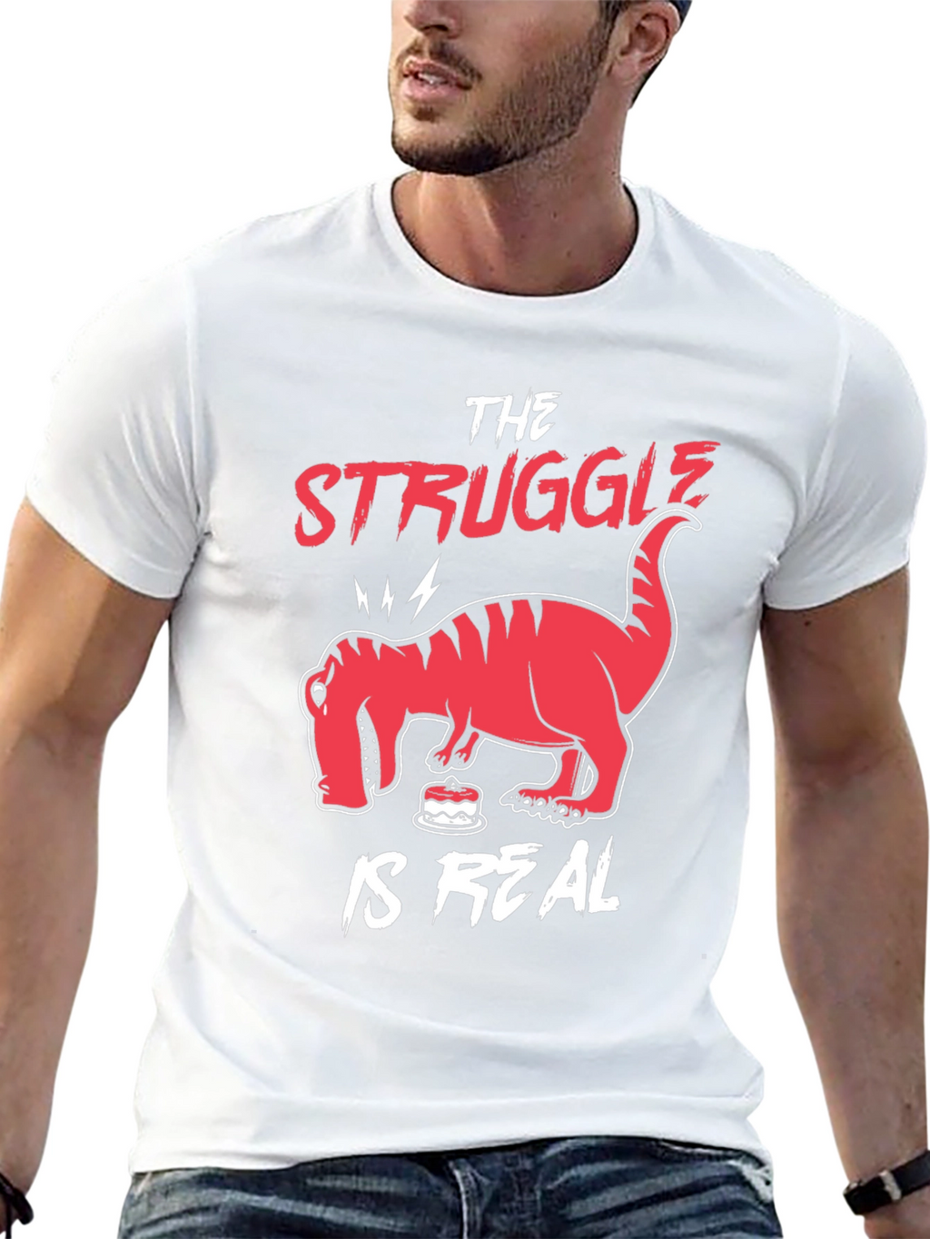 The Struggle is Real Funny Dinosaur T-Shirt