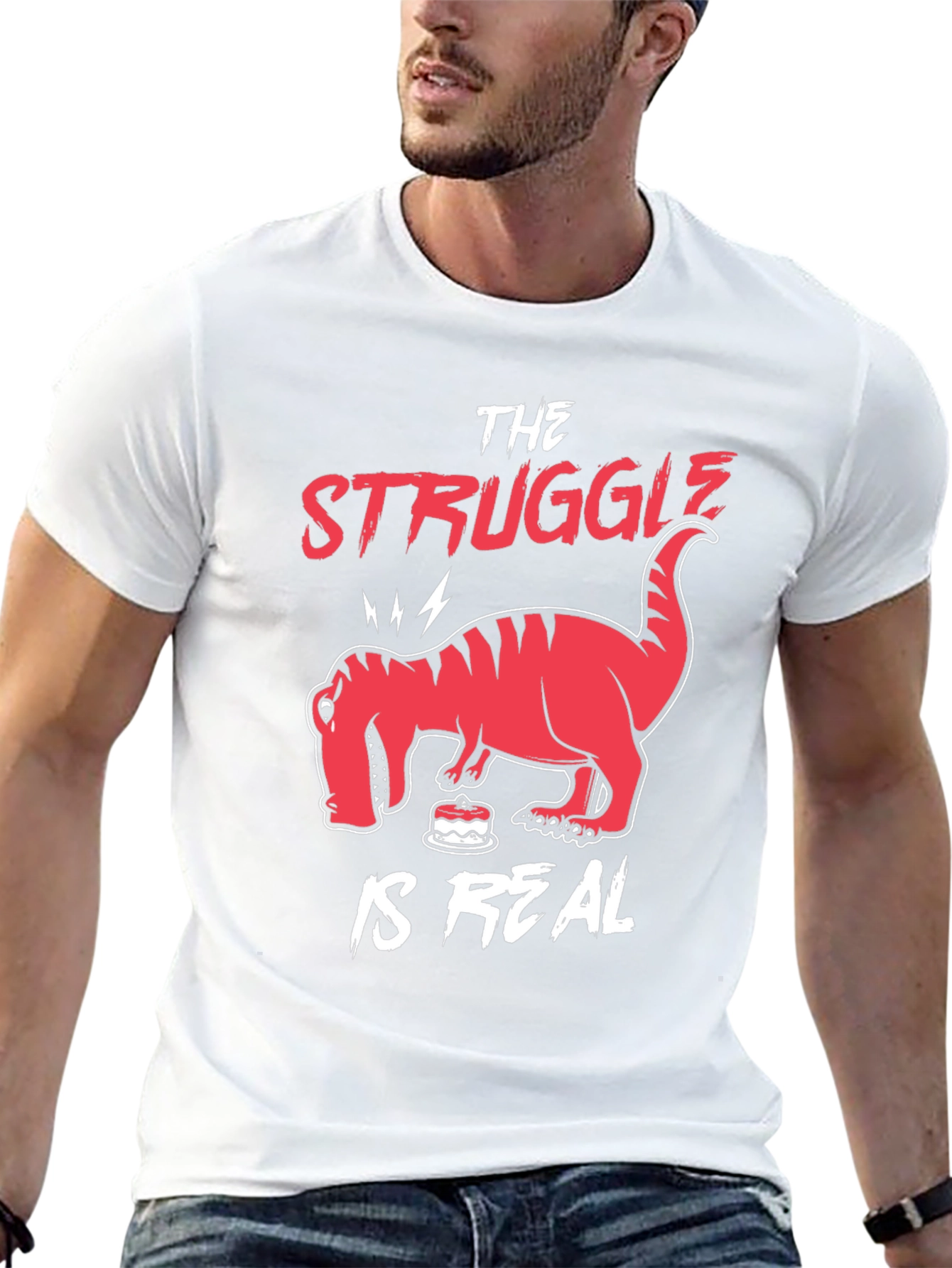 The Struggle is Real Funny Dinosaur T-Shirt
