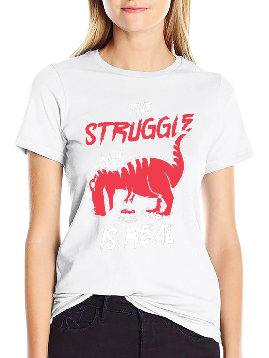 The Struggle is Real Funny Dinosaur T-Shirt