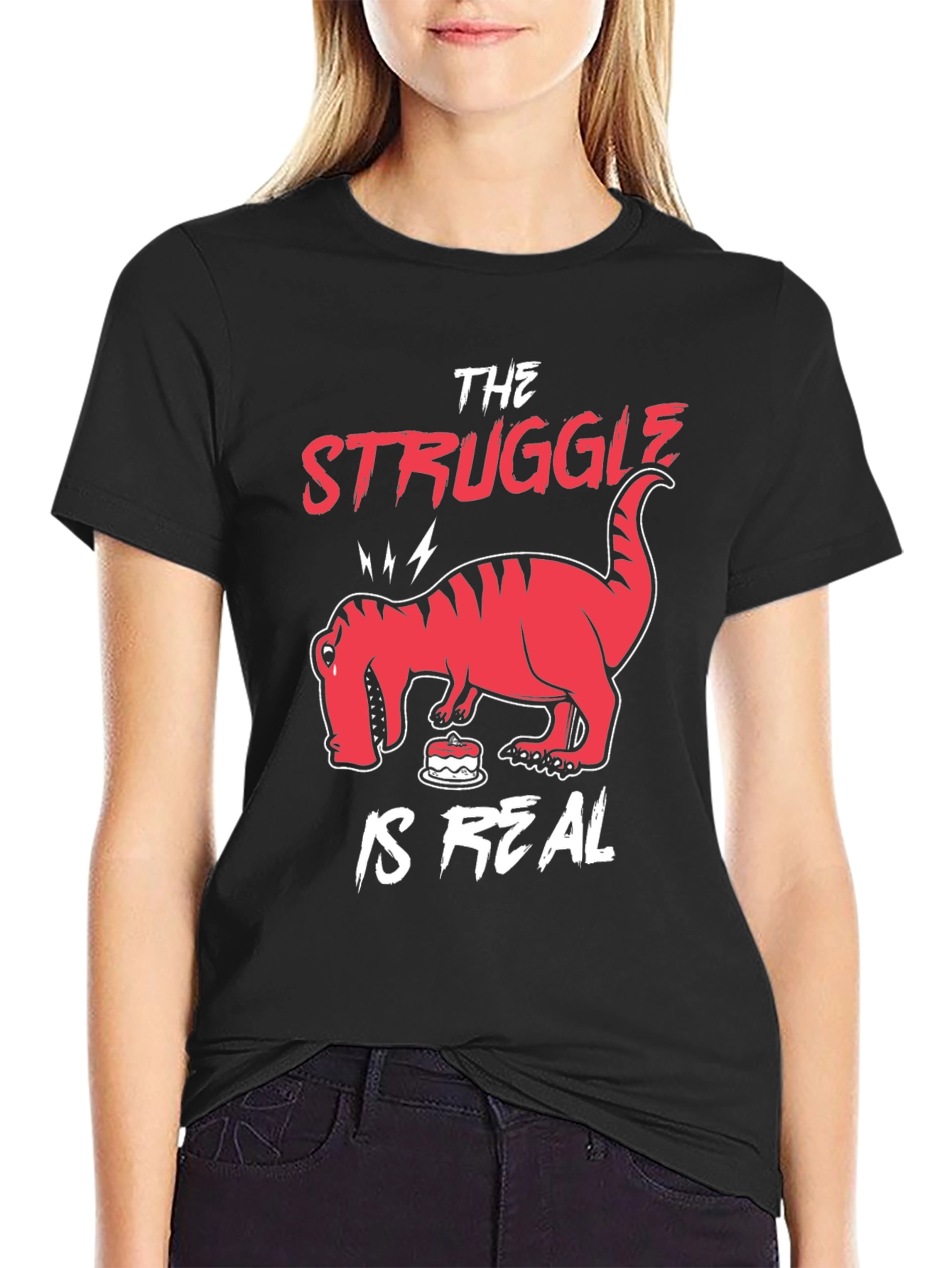 The Struggle is Real Funny Dinosaur T-Shirt