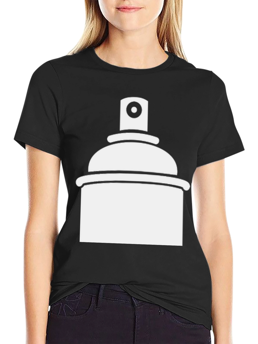 Spray Paint Graphic Tee - Black Casual T-Shirt