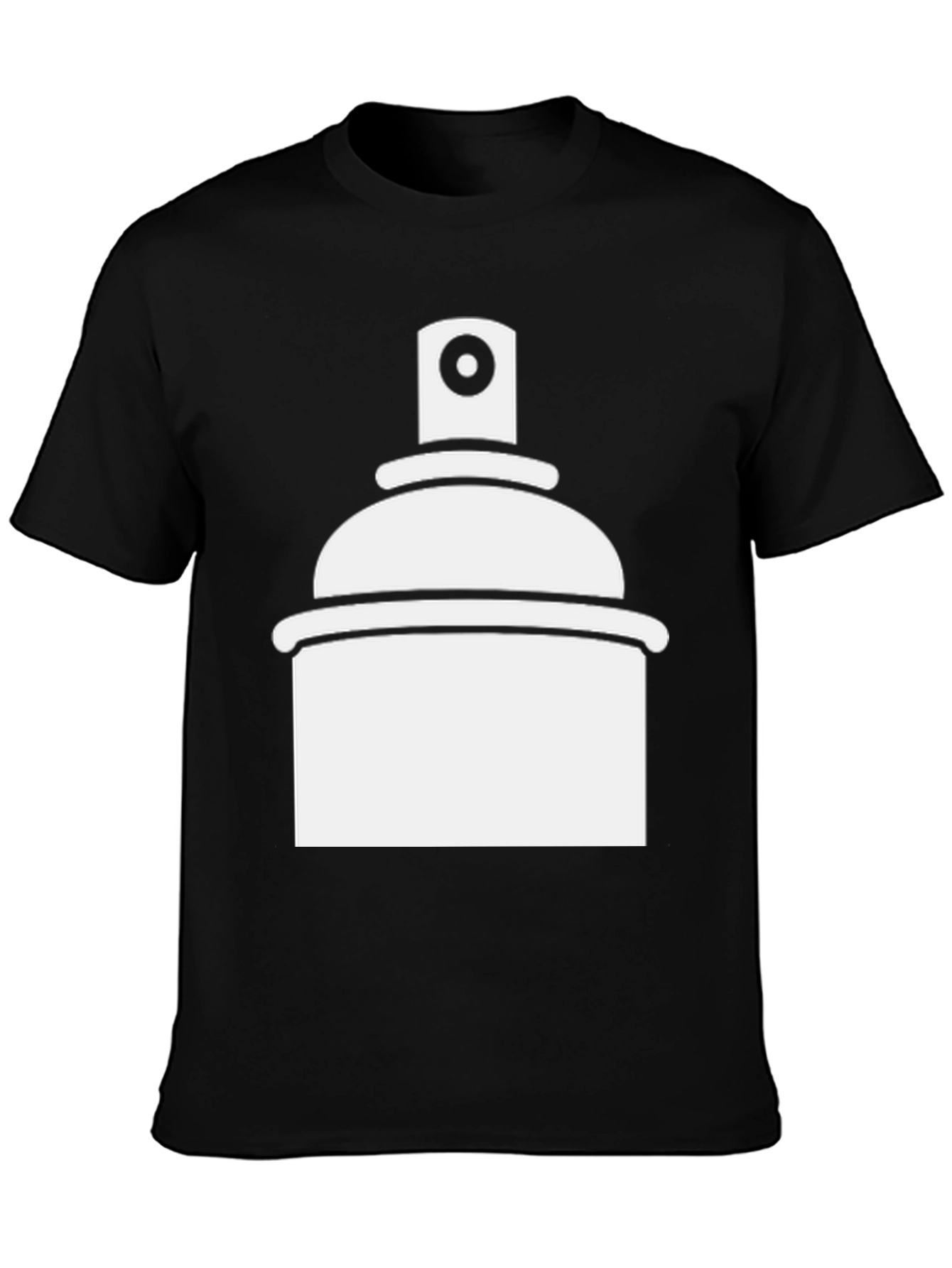 Spray Paint Graphic Tee - Black Casual T-Shirt