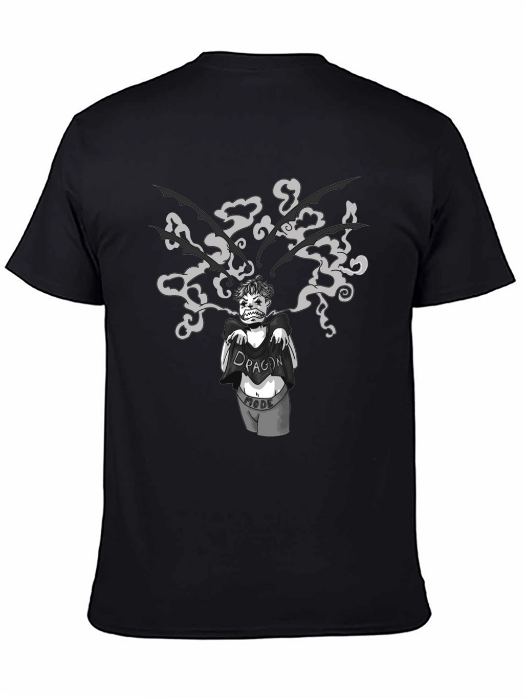 Dragon Mode Graphic Print Black T-Shirt