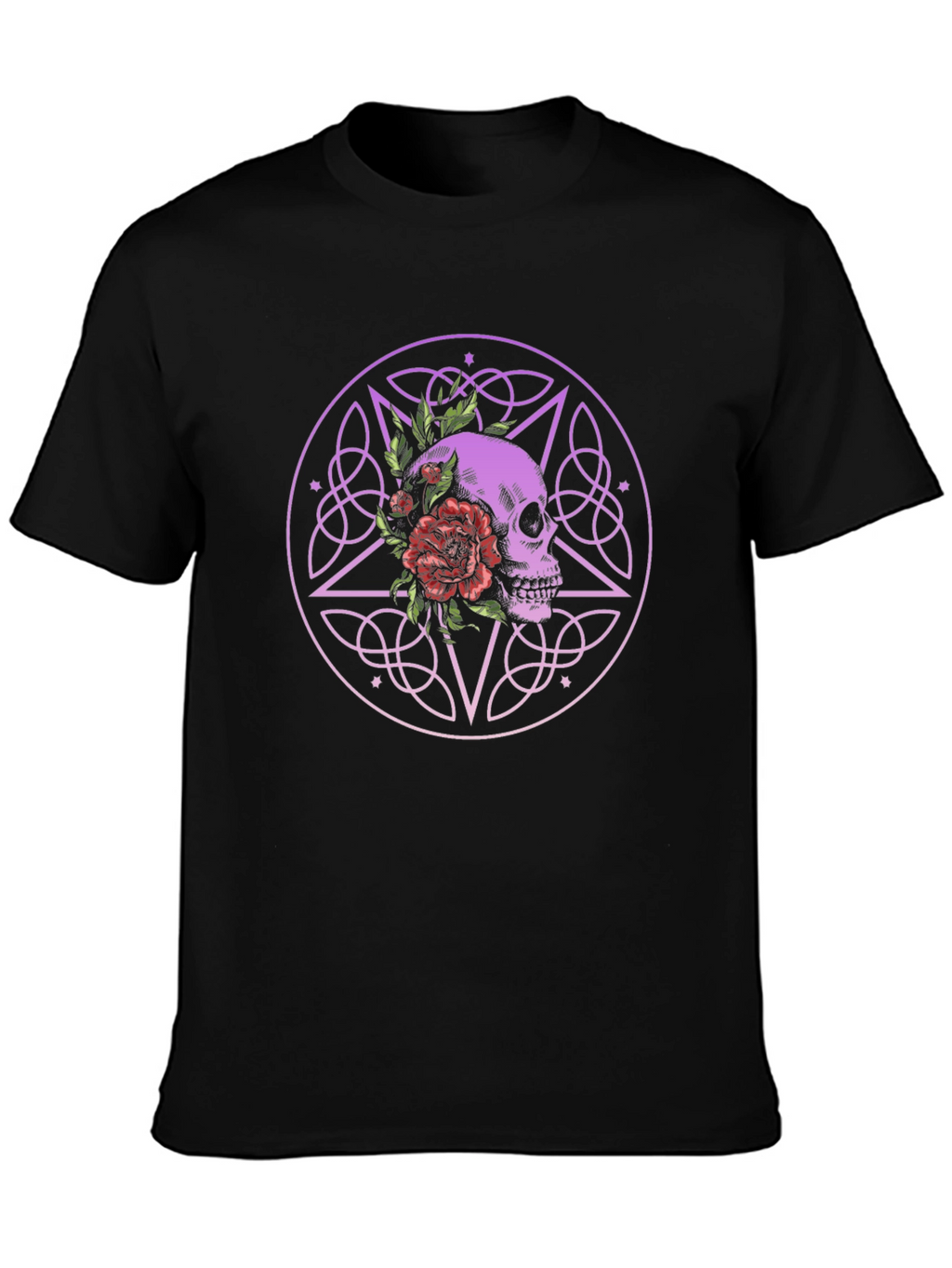Skull & Flowers Graphic Tee - Gothic Style