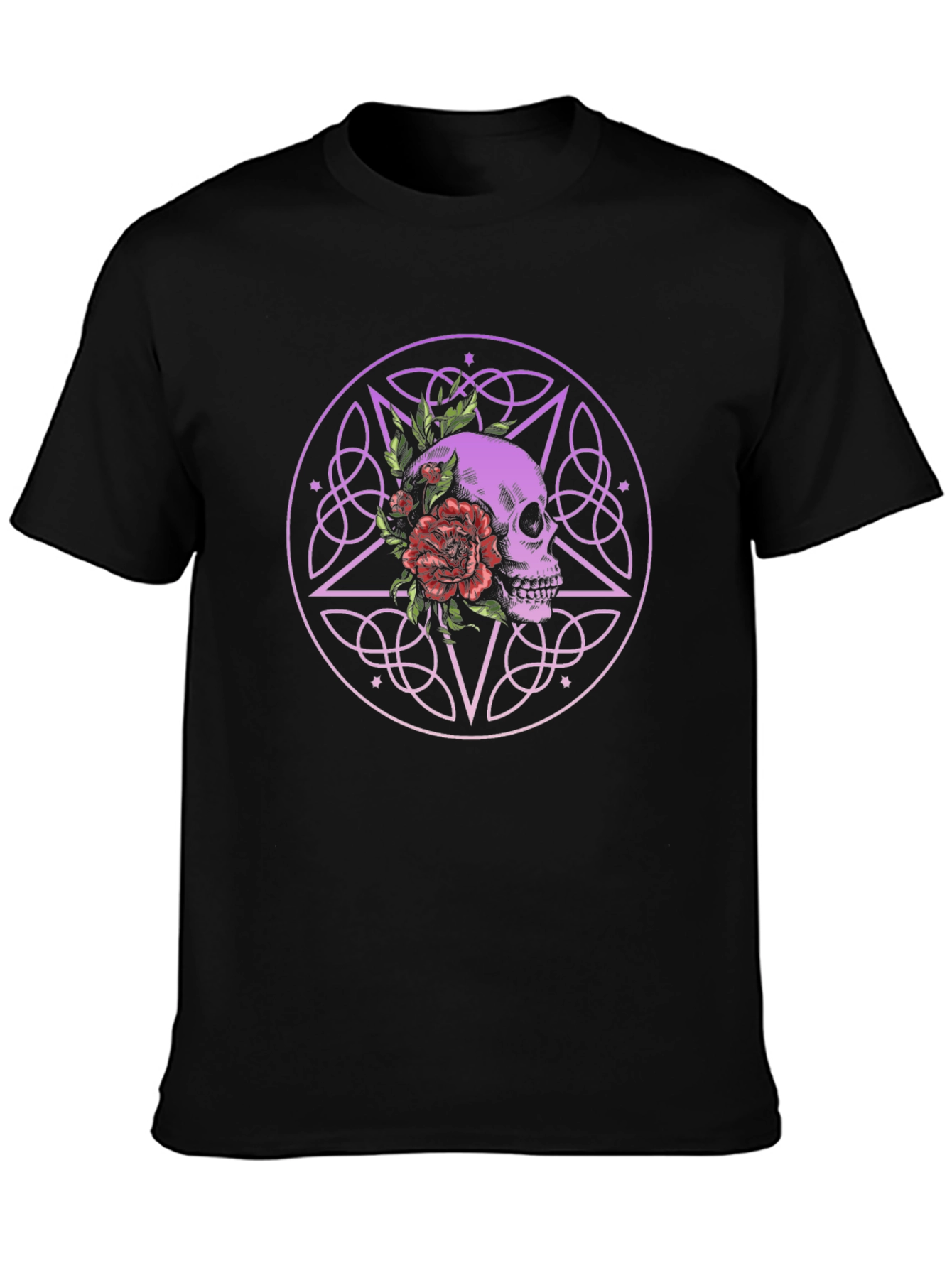Skull & Flowers Graphic Tee - Gothic Style