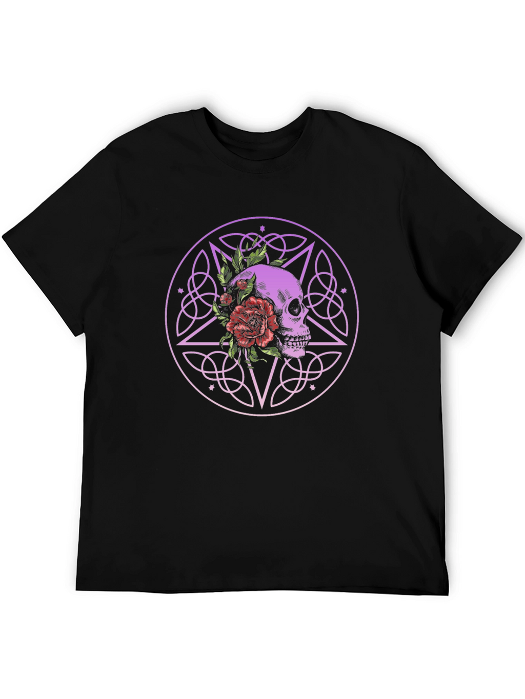 Skull & Flowers Graphic Tee - Gothic Style