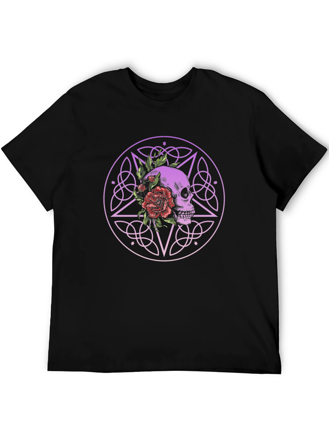 Skull & Flowers Graphic Tee - Gothic Style