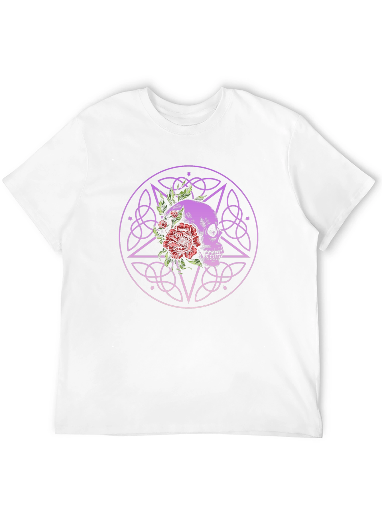 Skull & Flowers Graphic Tee - Gothic Style