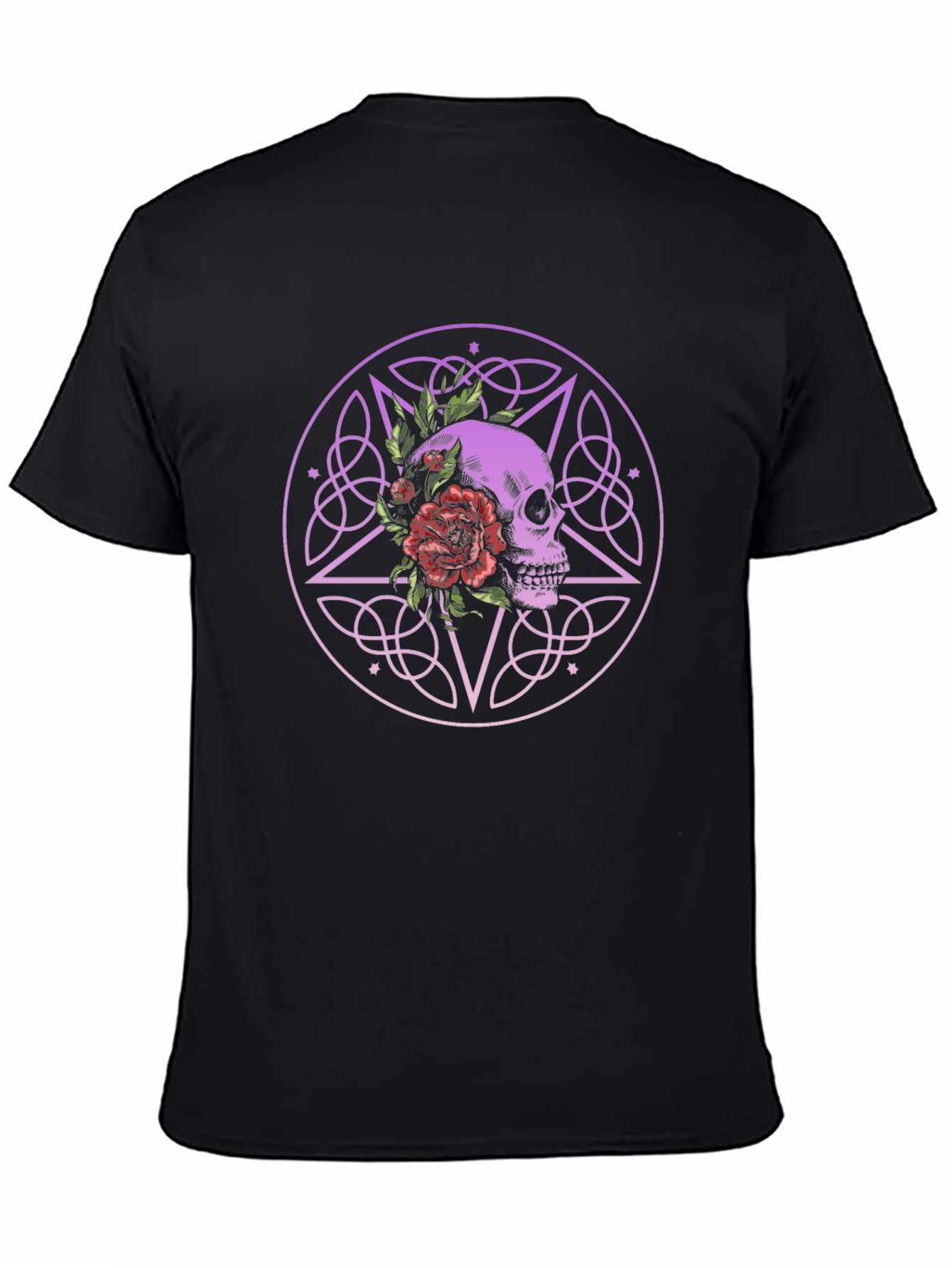 Skull & Flowers Graphic Tee - Gothic Style