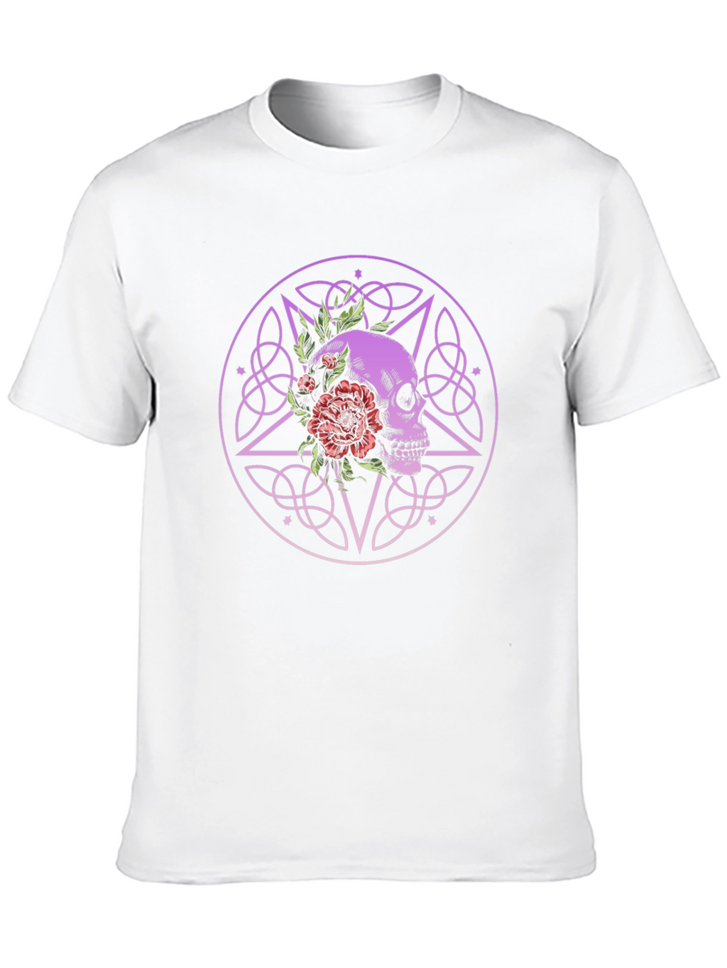 Skull & Flowers Graphic Tee - Gothic Style