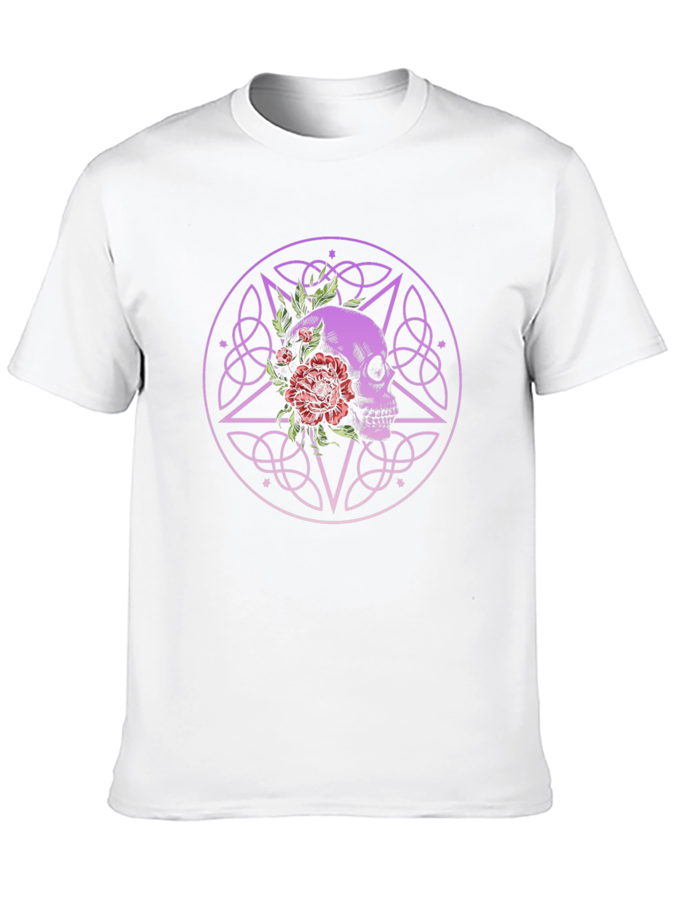 Skull & Flowers Graphic Tee - Gothic Style