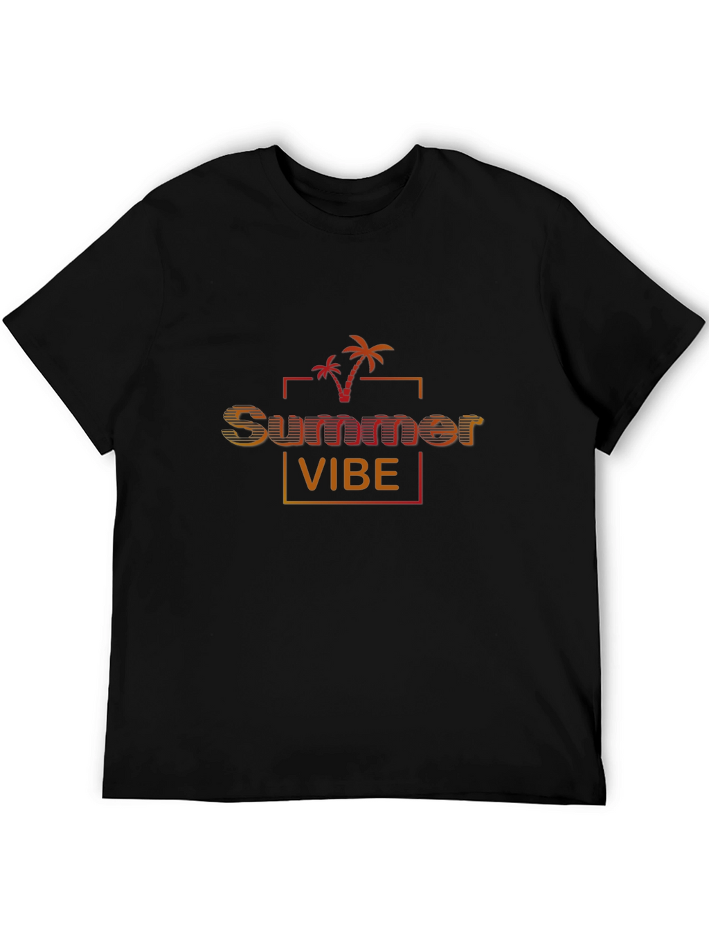 Summer Vibe Black Graphic Tee for Men