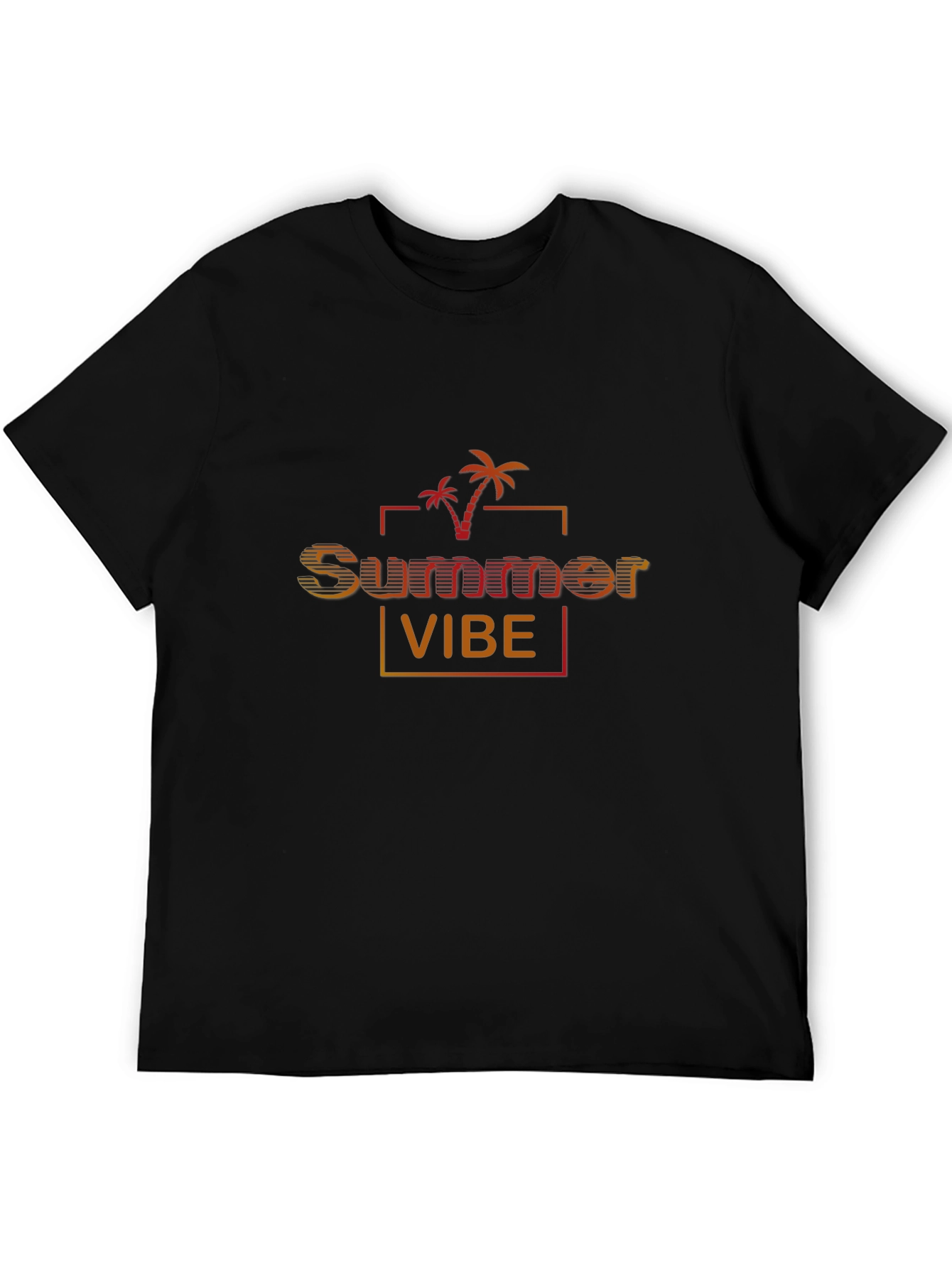 Summer Vibe Black Graphic Tee for Men