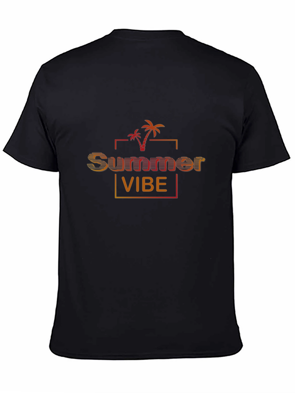 Summer Vibe Black Graphic Tee for Men