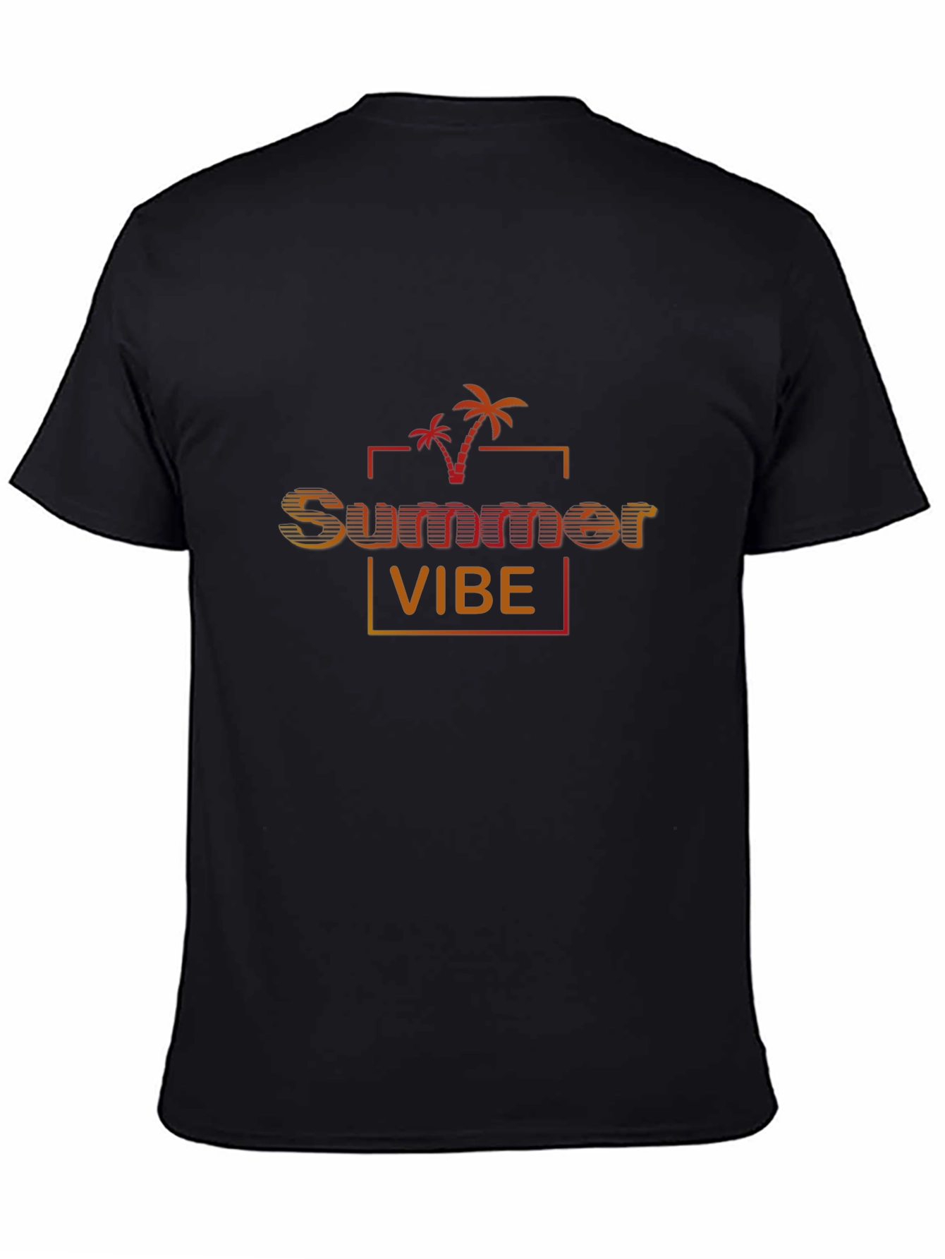 Summer Vibe Black Graphic Tee for Men