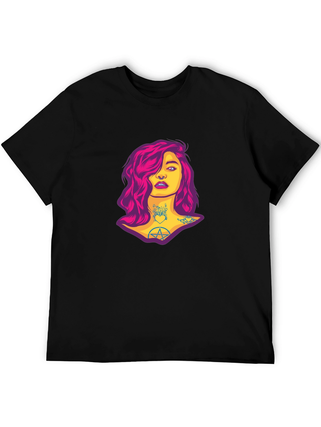 Edgy Woman Graphic Tee - Black