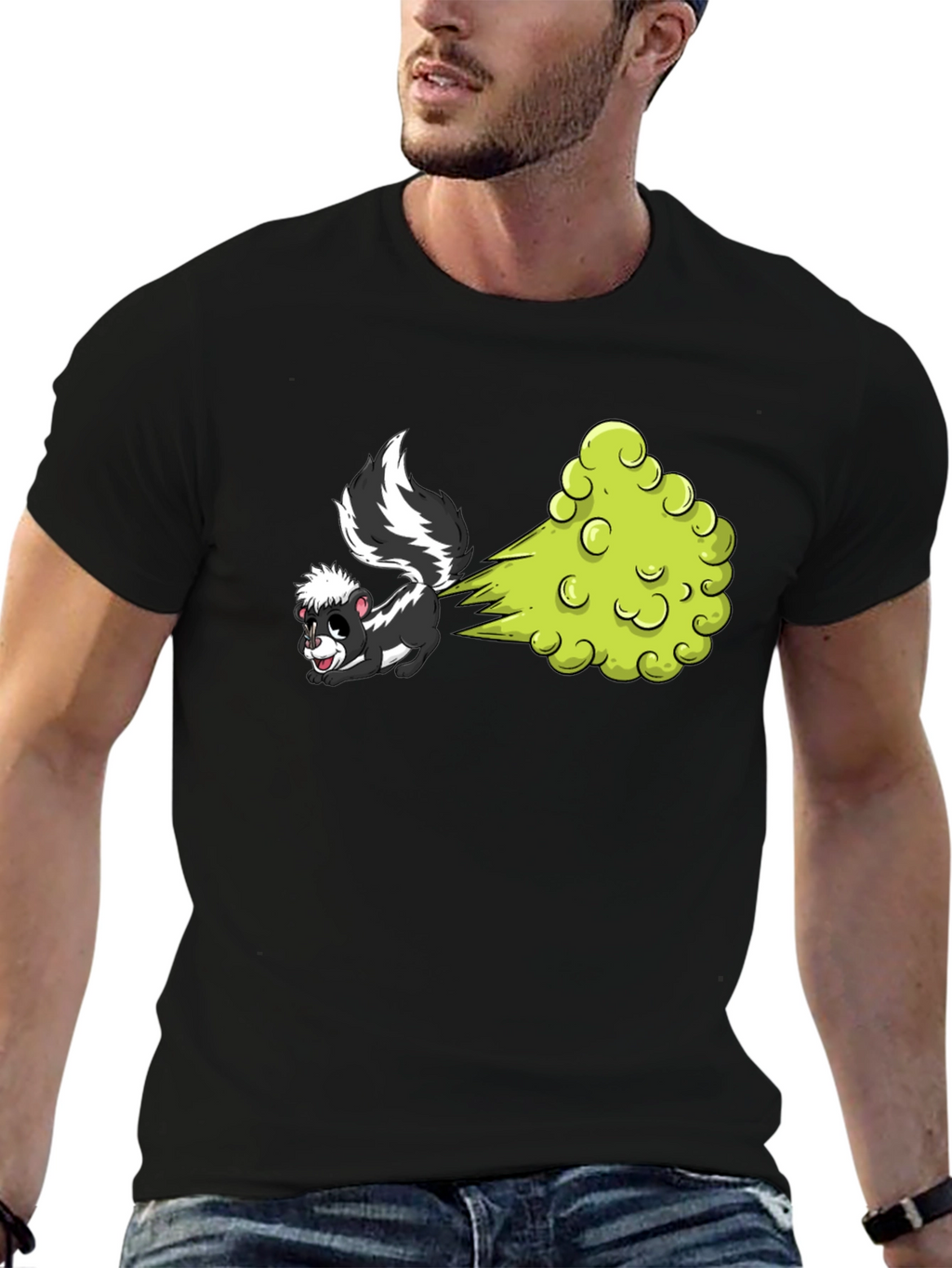Funny Skunk Cartoon Graphic T-Shirt