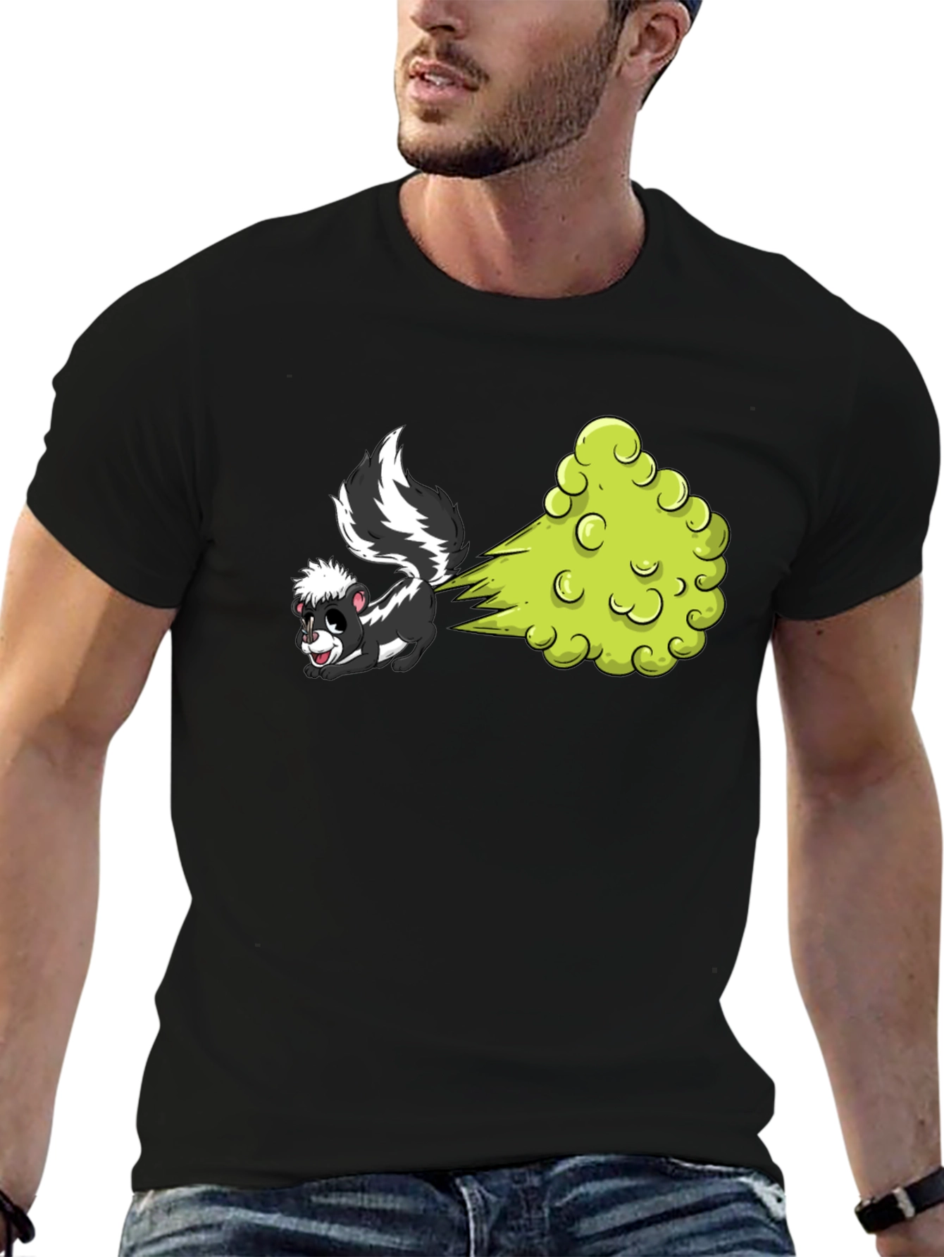 Funny Skunk Cartoon Graphic T-Shirt
