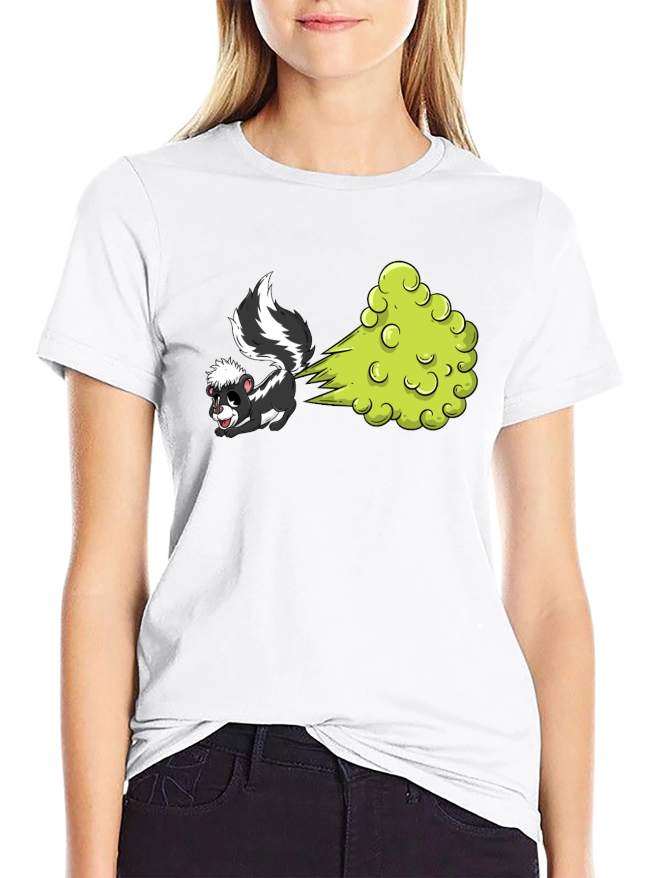 Funny Skunk Cartoon Graphic T-Shirt