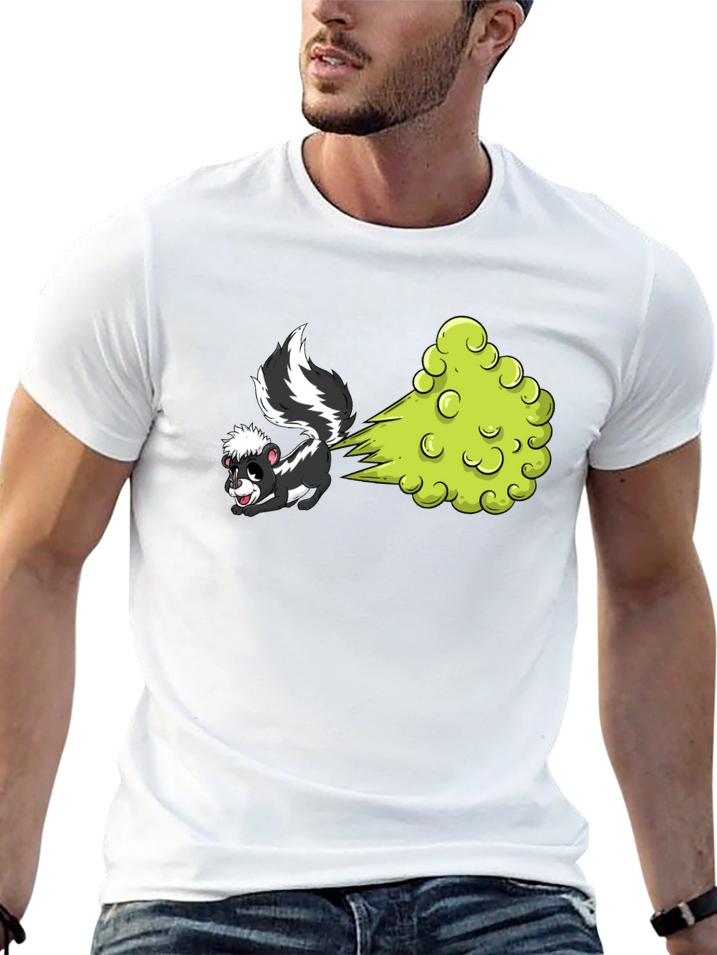 Funny Skunk Cartoon Graphic T-Shirt