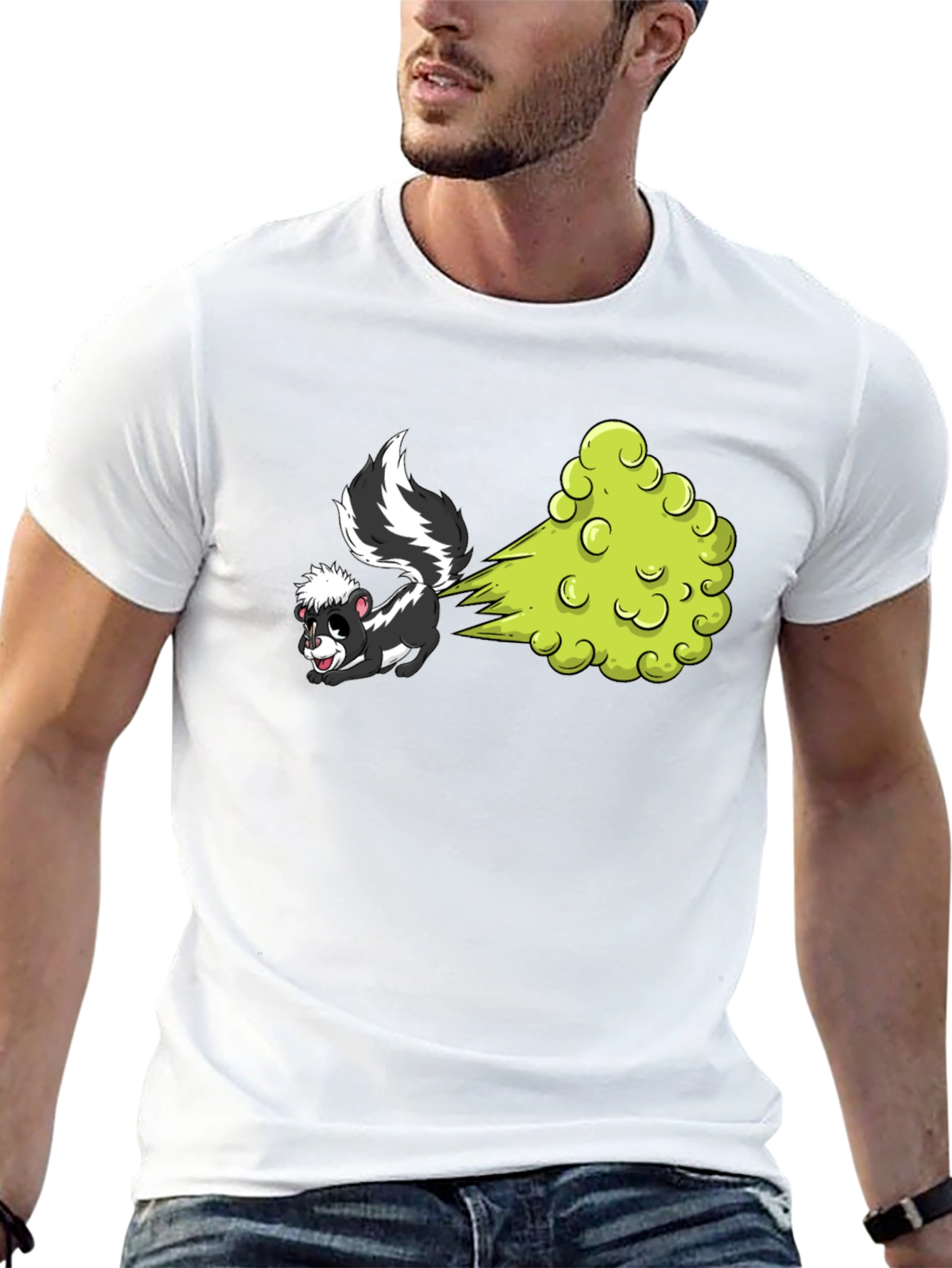 Funny Skunk Cartoon Graphic T-Shirt