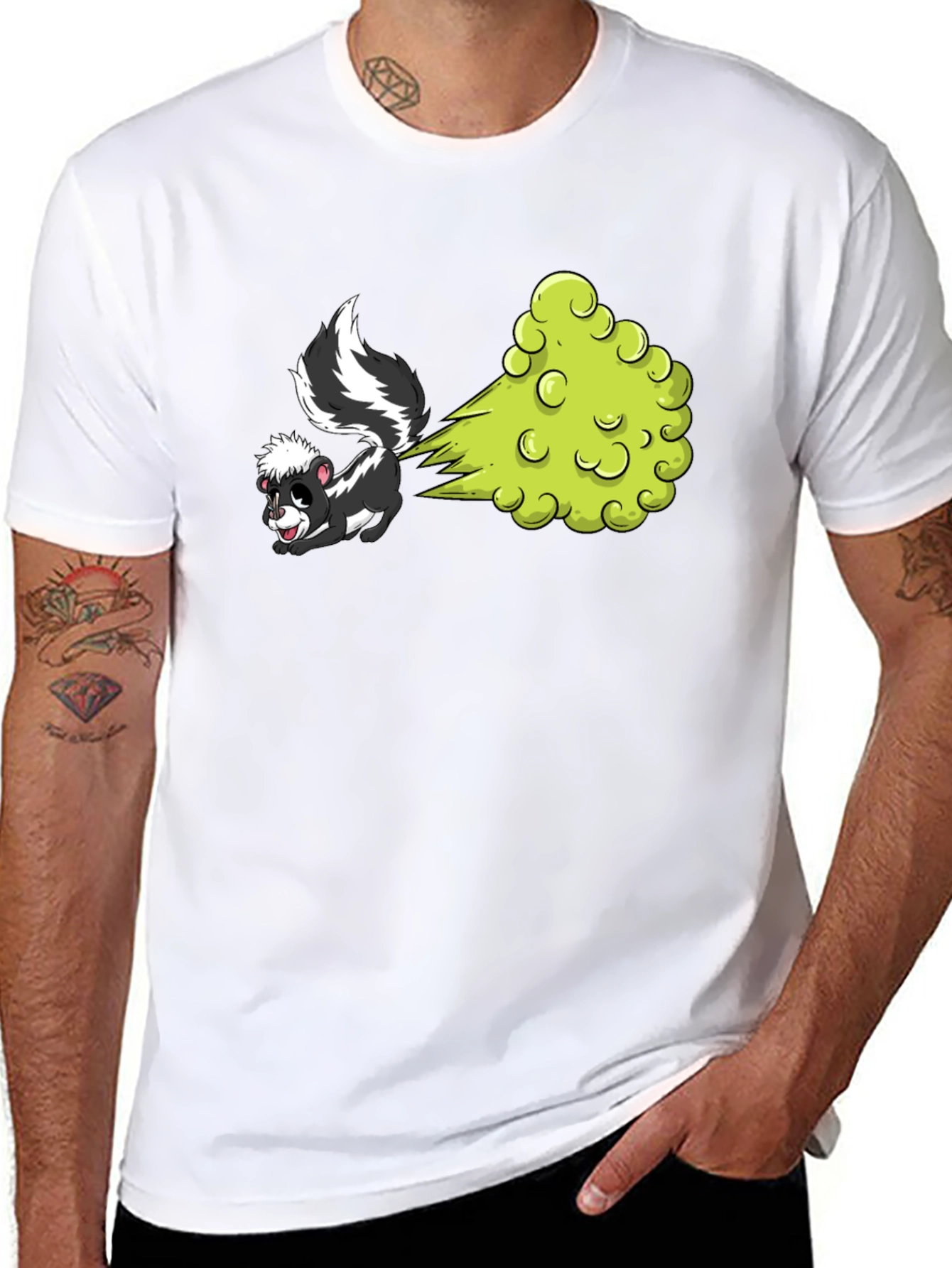 Funny Skunk Cartoon Graphic T-Shirt