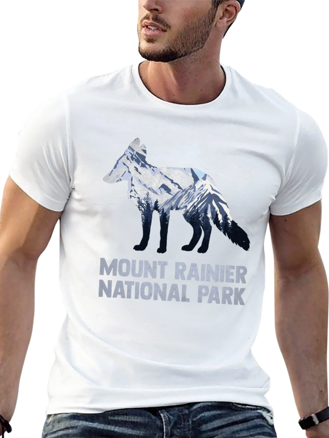 Mount Rainier National Park Fox Graphic T-Shirt
