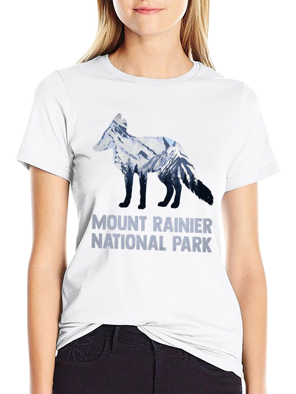 Mount Rainier National Park Fox Graphic T-Shirt