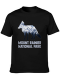 Mount Rainier National Park Fox Graphic T-Shirt
