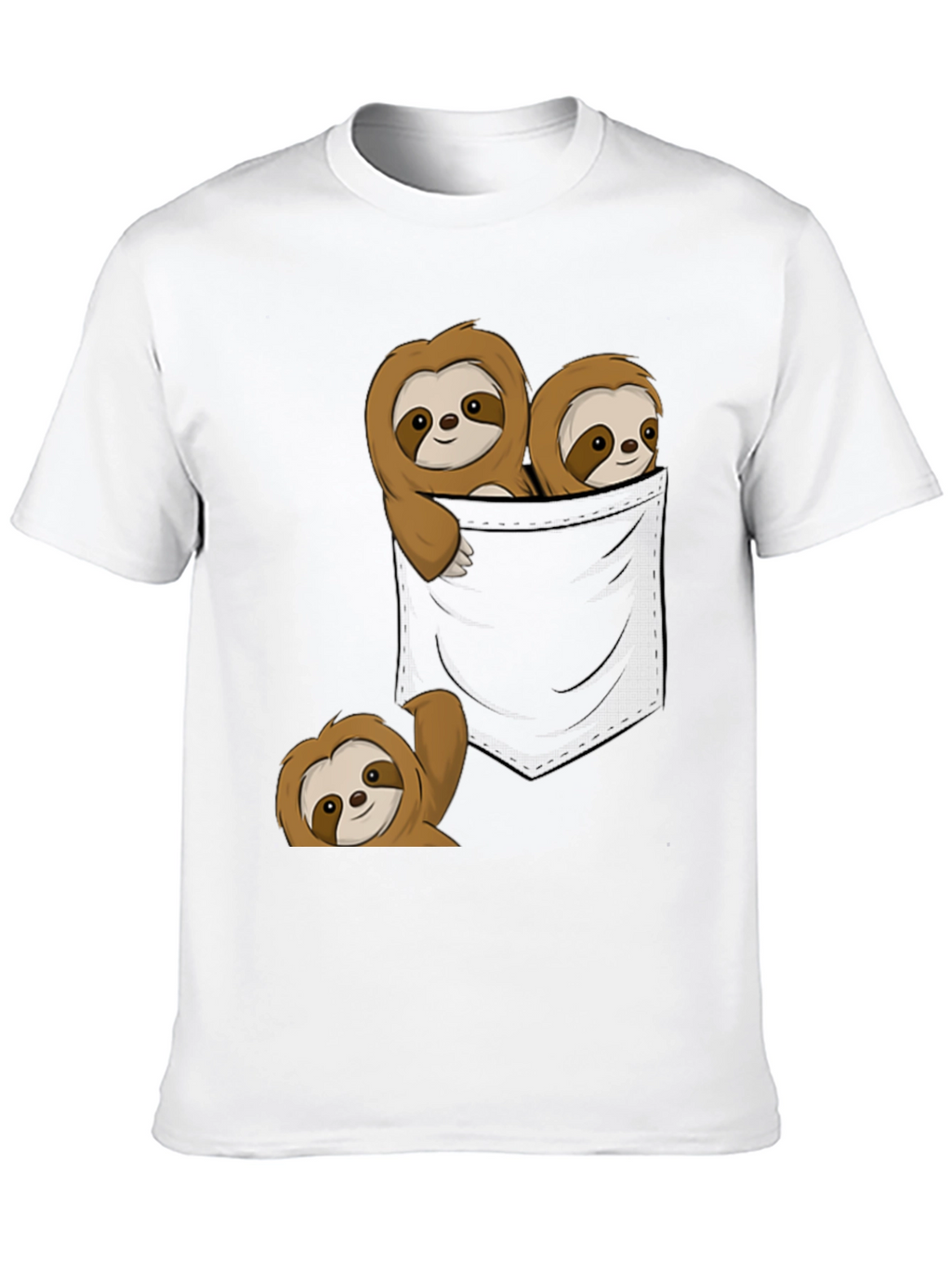 Sloth Pocket T-Shirt - Cute Animal Graphic Tee
