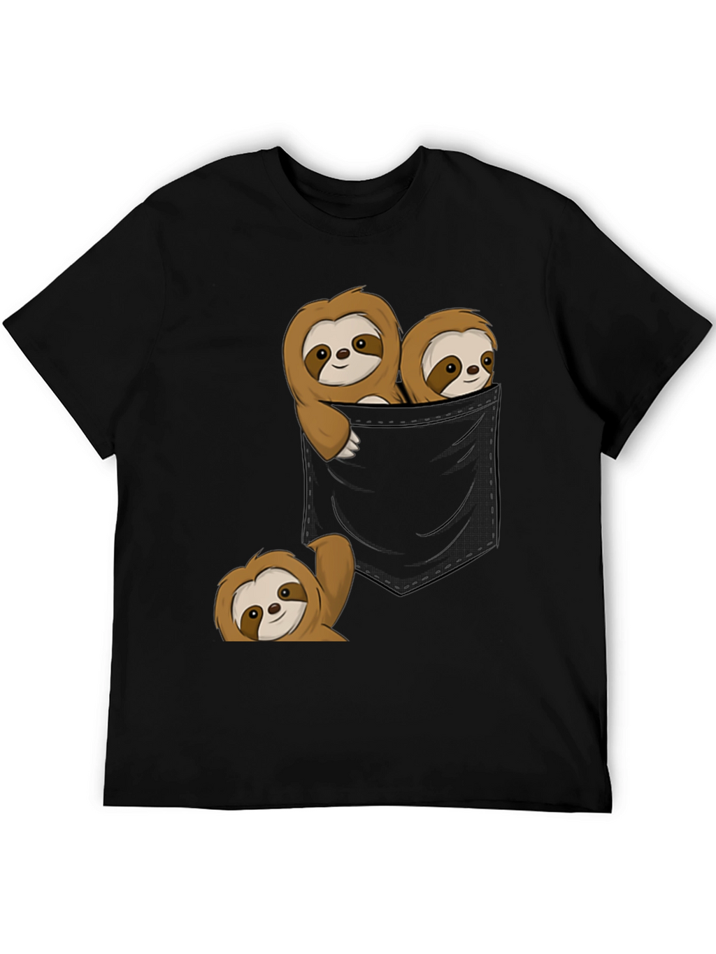 Sloth Pocket T-Shirt - Cute Animal Graphic Tee