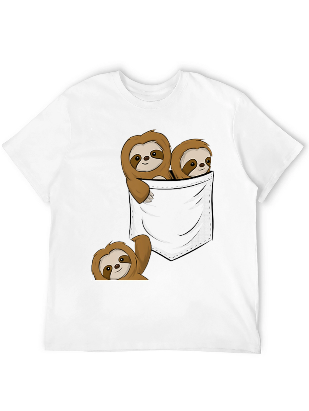 Sloth Pocket T-Shirt - Cute Animal Graphic Tee