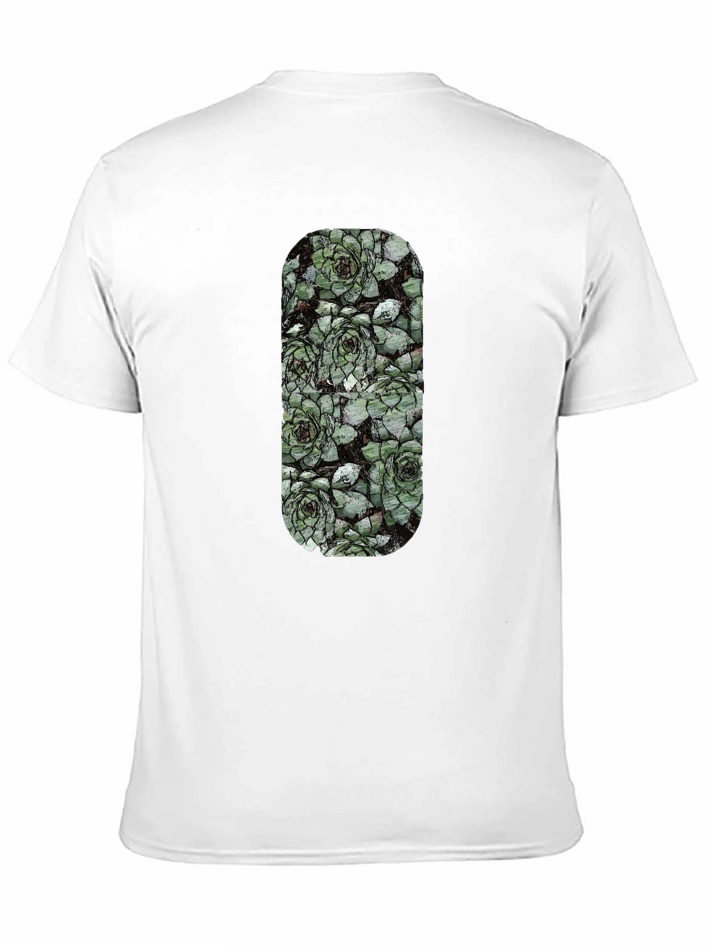 Succulent Print Black T-Shirt