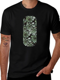 Succulent Print Black T-Shirt