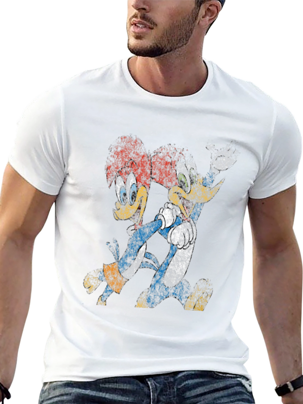 Woody Woodpecker Retro Black T-Shirt