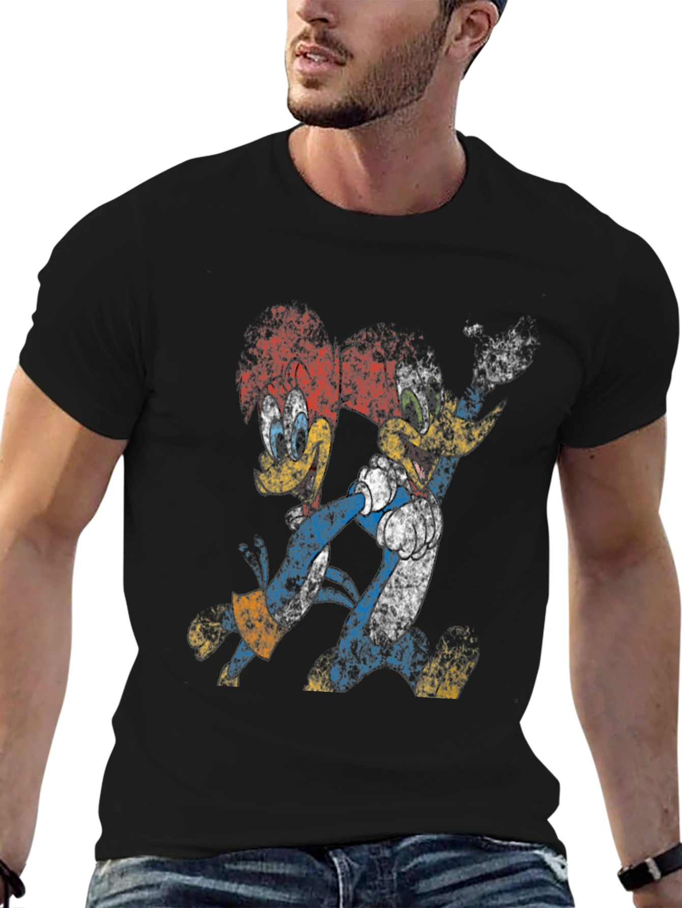 Woody Woodpecker Retro Black T-Shirt