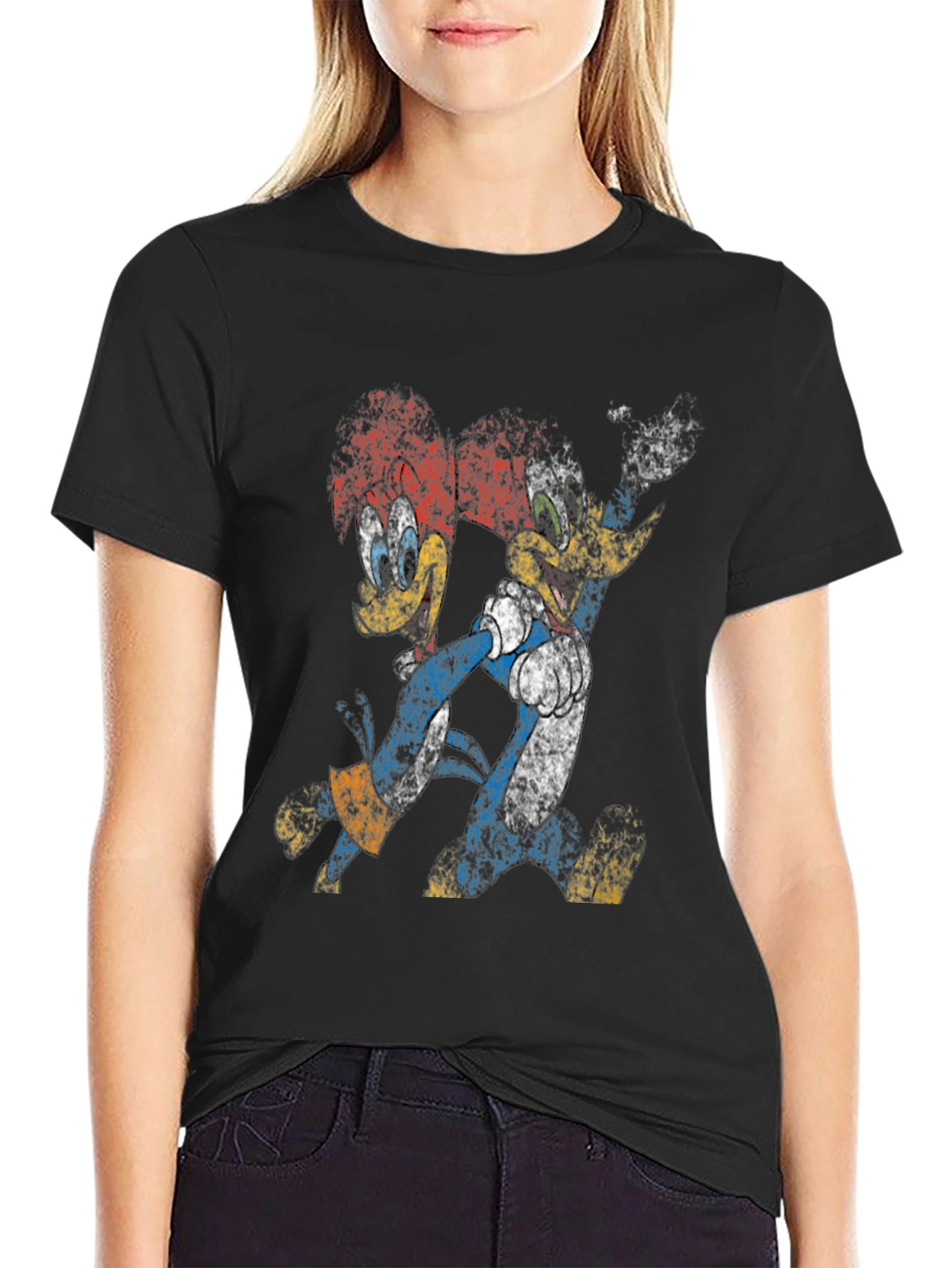 Woody Woodpecker Retro Black T-Shirt