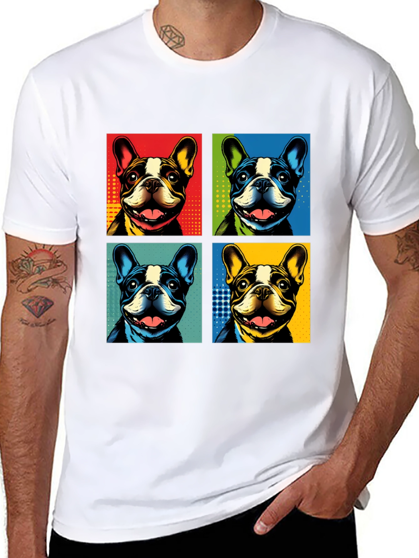 Pop Art Bulldog Graphic Tee