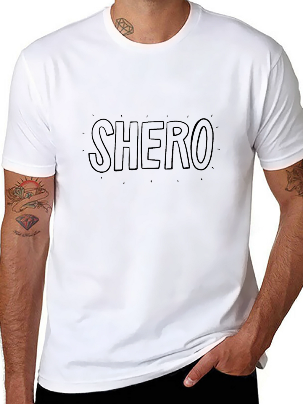 SHERO Graphic Tee - Black Cotton Comfort Fit