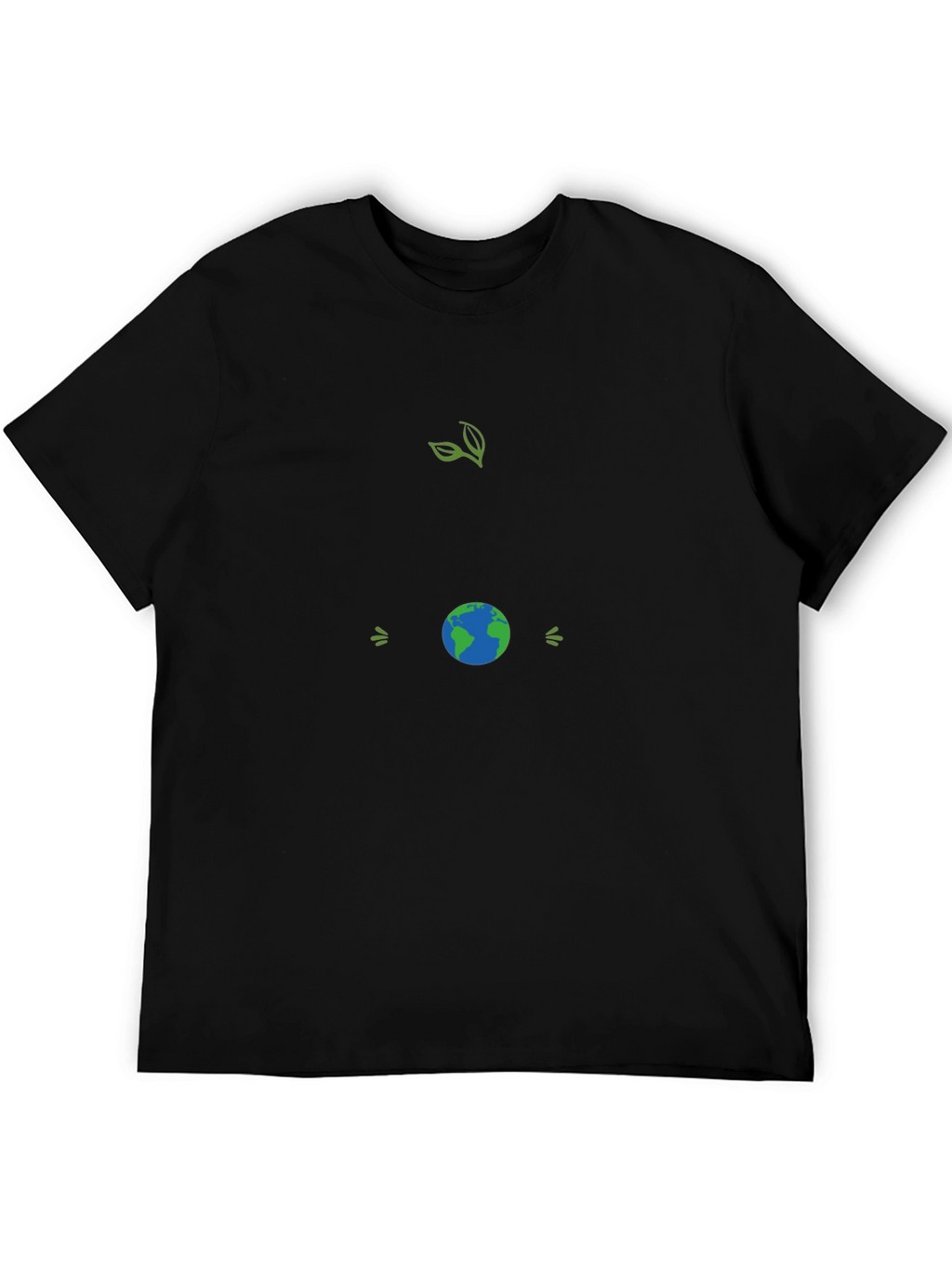 Eco-Friendly Black T-Shirt with Earth Graphic