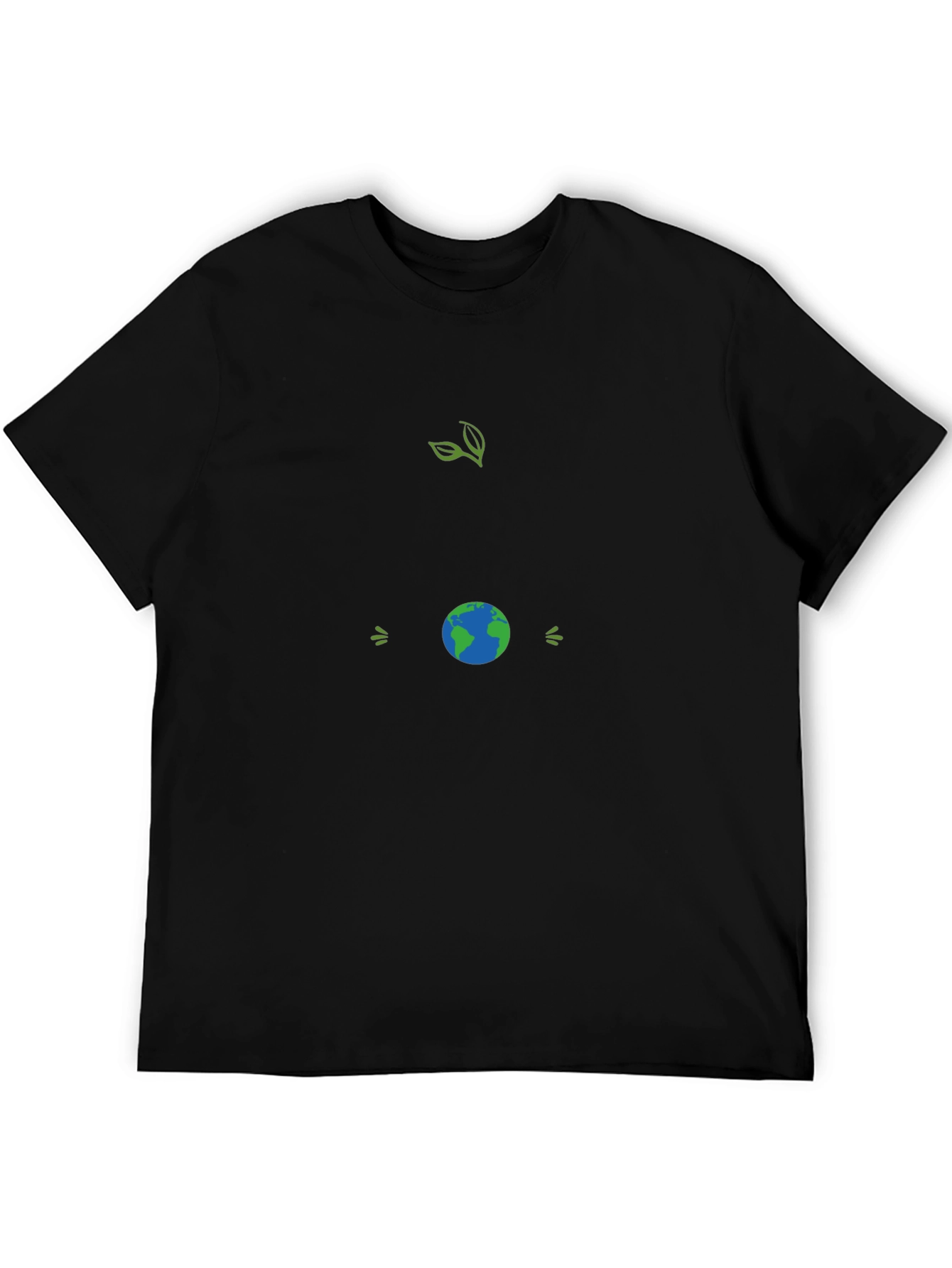 Eco-Friendly Black T-Shirt with Earth Graphic