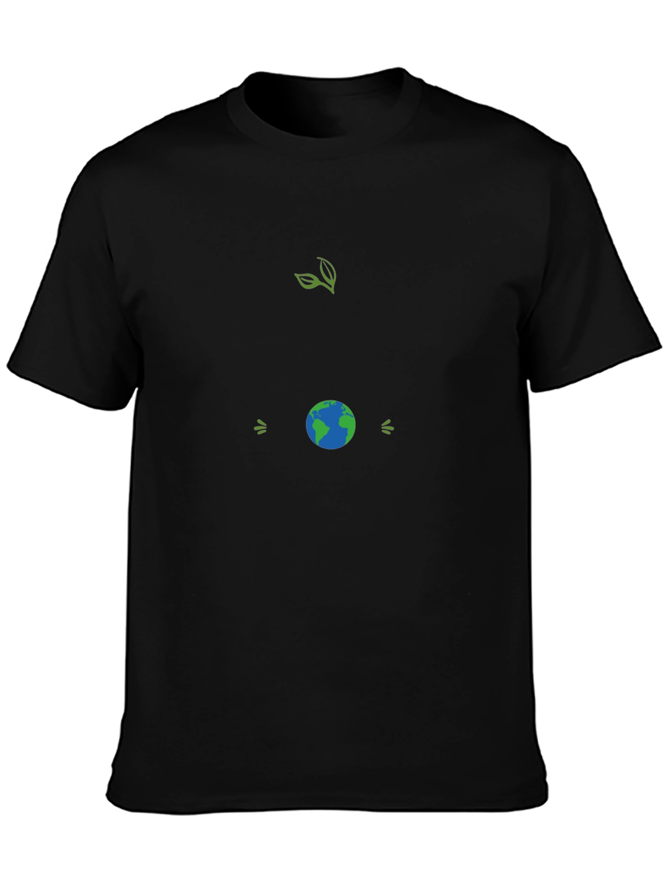 Eco-Friendly Black T-Shirt with Earth Graphic